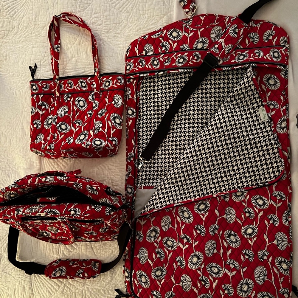 3 piece red print Vera Bradley Bag set.
